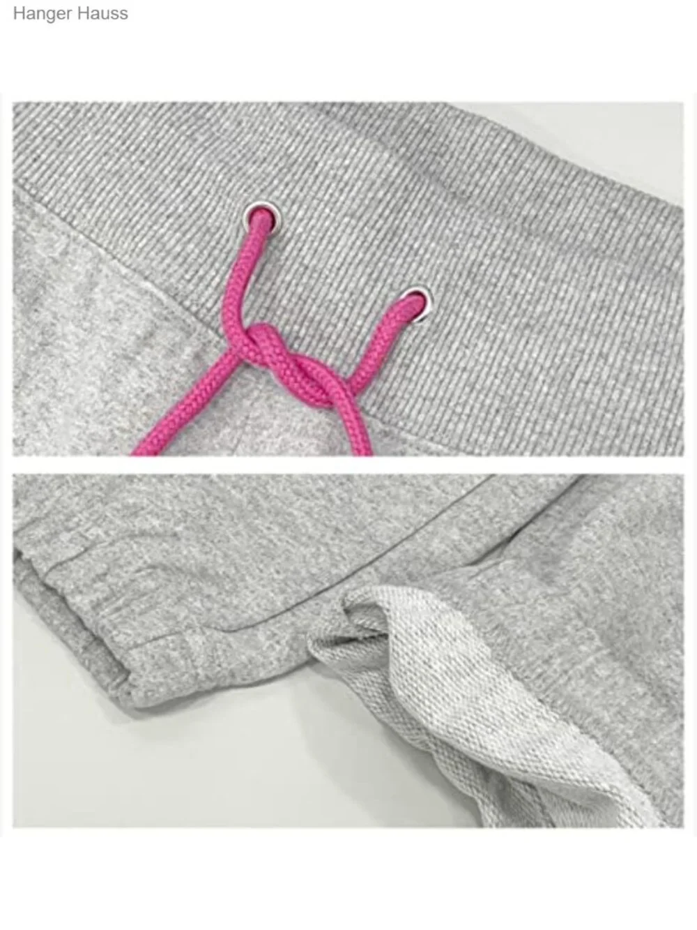 French Terry Joggers with Pockets, Mid Rise, Drawstring Waist, Cuffed Hem_4